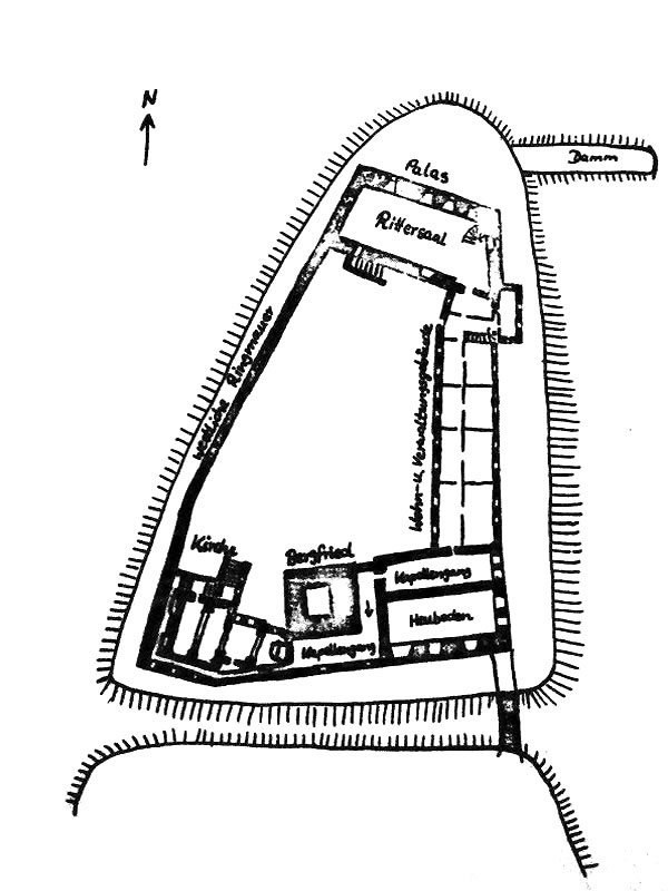 Lageplan des Schlosses Burgrain