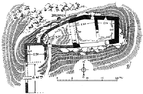 Grundrissplan der Burg Schwärzenberg.