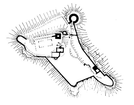Grundrissplan der Burg Schwarzenburg.