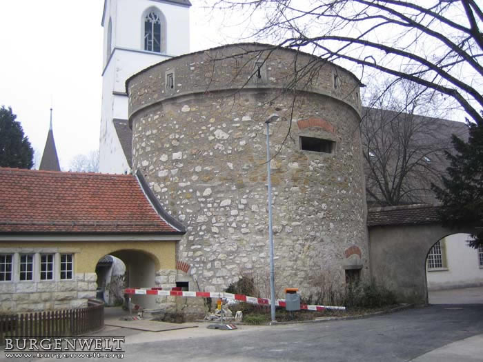 Brugg Aare Aargau Schweiz Festung Altenburg Bruggerberg Kirche Merian 0957 