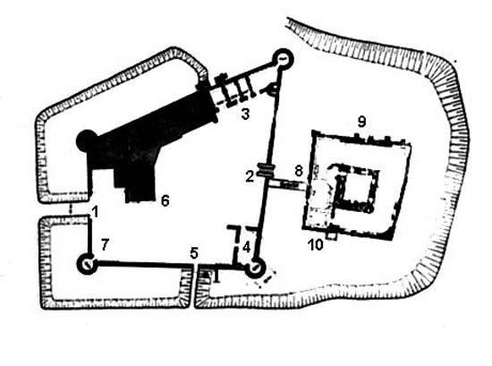 Lageplan der Burg.