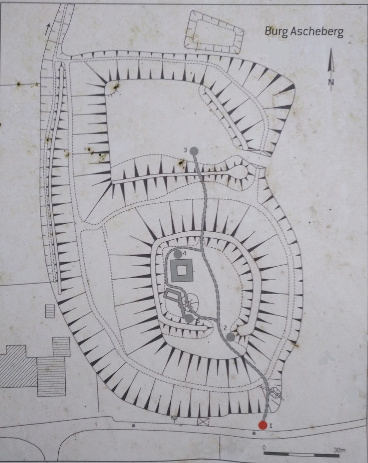 Lageplan der Burg Ascheberg.