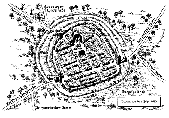 Grundriss Stadtbefestigung Bernau