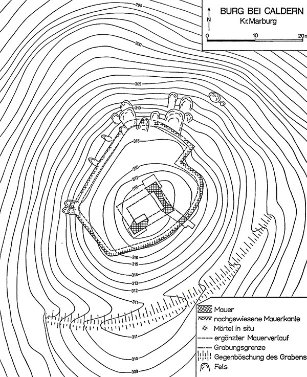 Planskizze der Burg Caldern