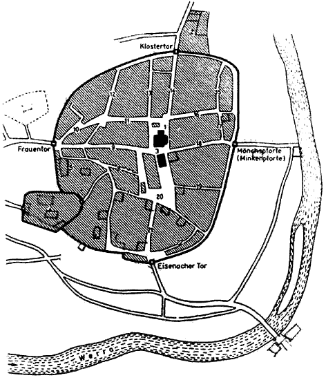 Grundriss Stadtbefestigung Creuzburg