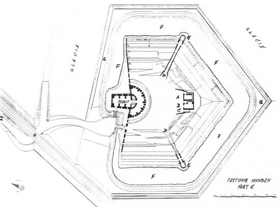 Grundriss der Festung Minden.