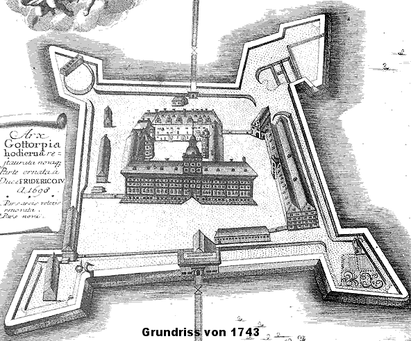 Grundriss Schloss Gottdorf, um 1743