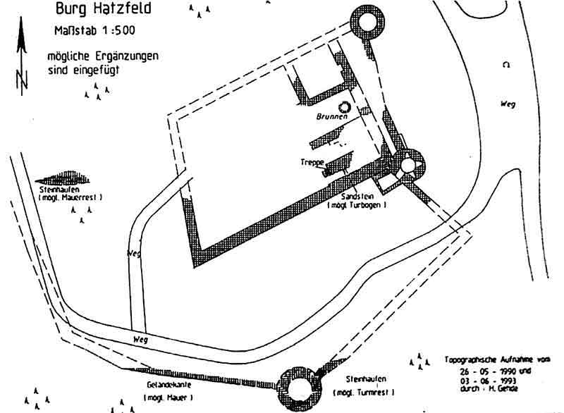 Grundriss der Burg Hatzfeld
