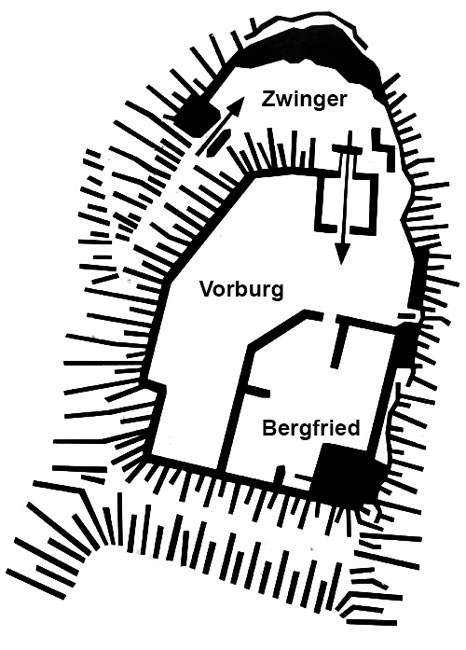 Grundriss der Burganlage.