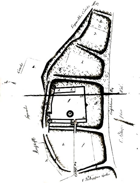 
Grundriss der gesamten Anlage von einer Vermessung aus dem Jahr 1807.