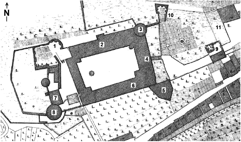 Grundriss Festung Hohentübingen, Plan von 1819