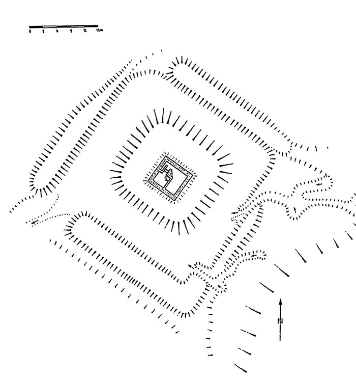 Grundrissplan der Wasserburg Hunsgeweide bei Amöneburg-Rüdigheim