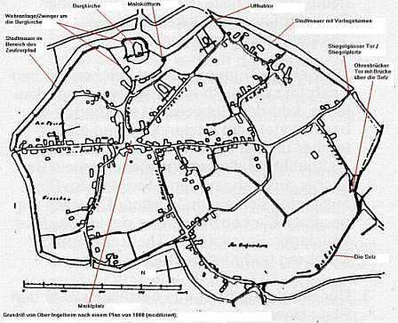 Grundriss Stadtbefestigung Ingelheim