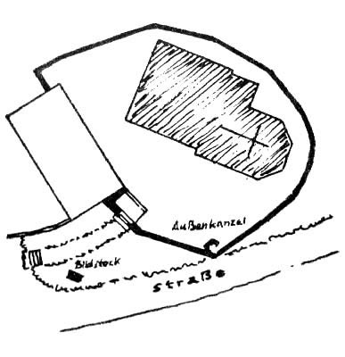 Grundriss der alten Anlage vor dem Umbau im Jahr 1954.