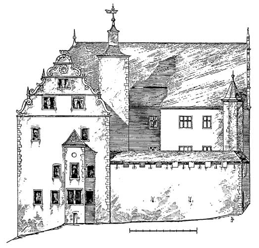 Südfront der Mittelburg.