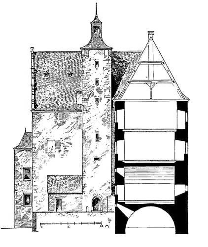 Schnitt durch die Mittelburg