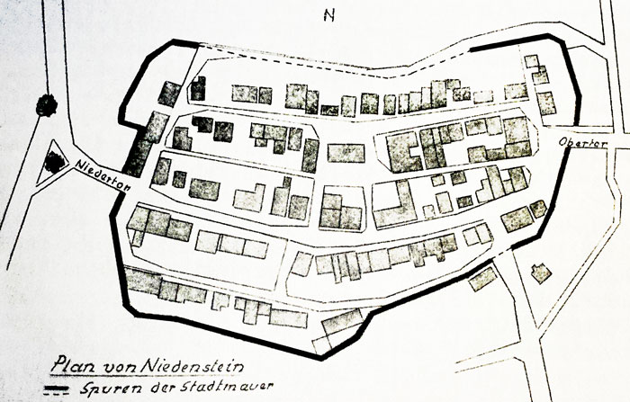 Grundriss der Stadtmauer Niedenstein.