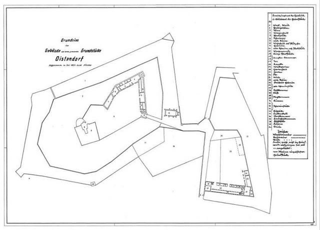 Lageplan der Burg von 1825.