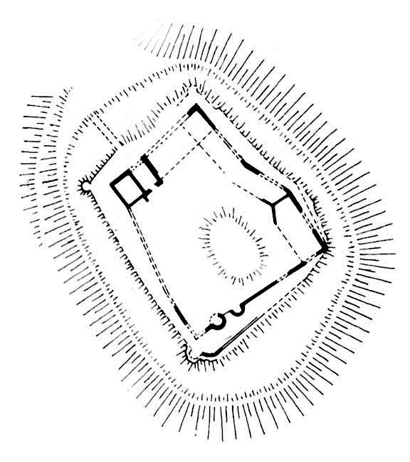 Grundrissplan der Burg Runding.