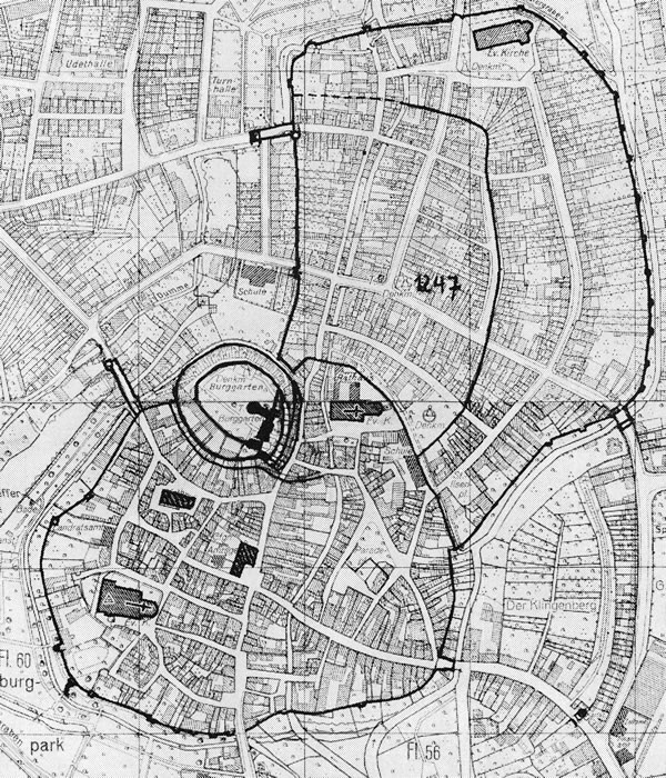 Grundriss Stadtbefestigung Salzwedel