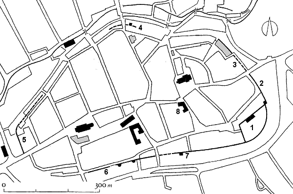 Grundriss Stadtbefestigung Sangerhausen