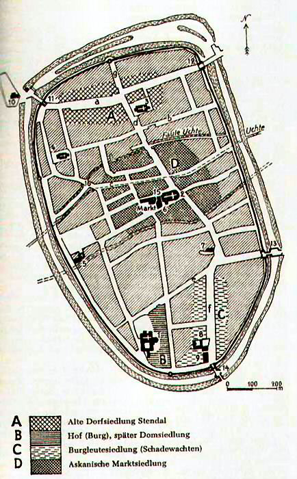 Grundriss Stadtbefestigung Stendal