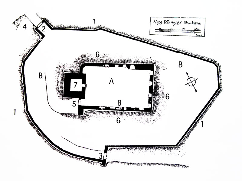 Grundriss der Burganlage. KD Ahrweiler 1938.