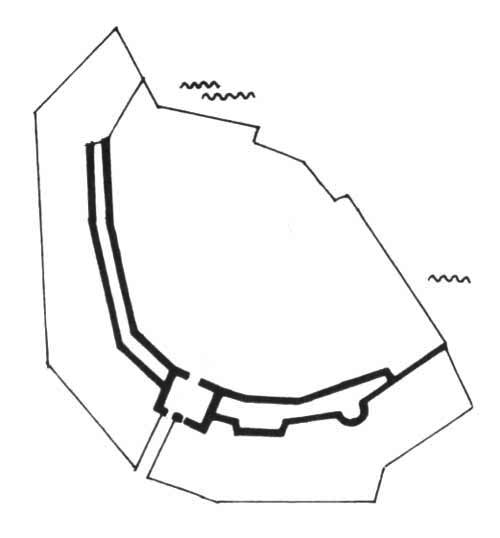 Grundrissplan der Burg Wettenfeld.