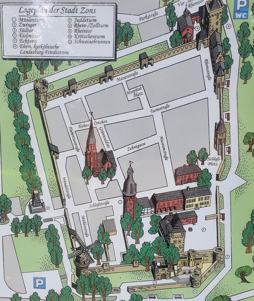 Lageplan der Stadt Zons.