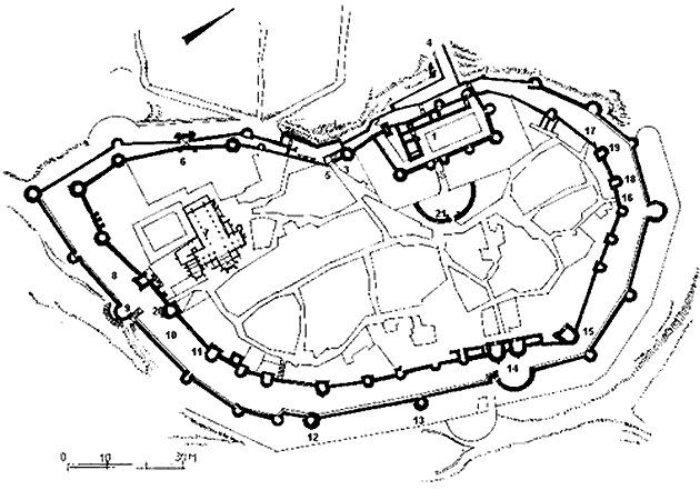 Grundriss Stadtbefestigung Carcassonne