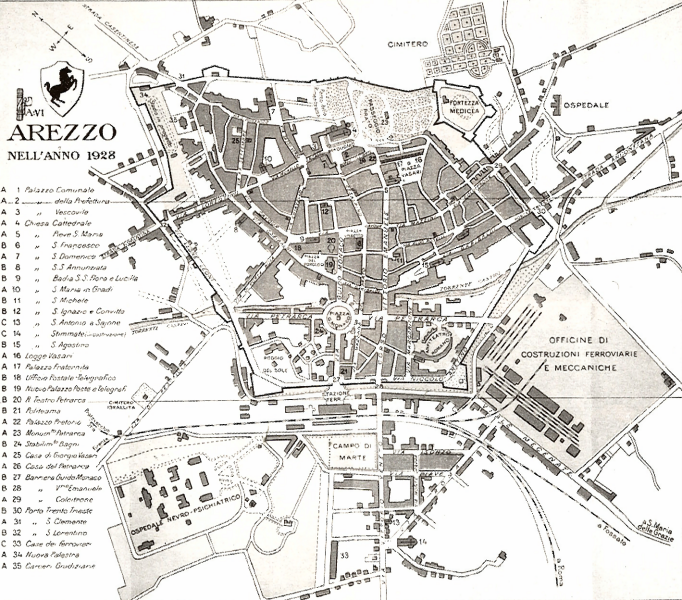 Grundriss Stadtbefestigung Arezzo