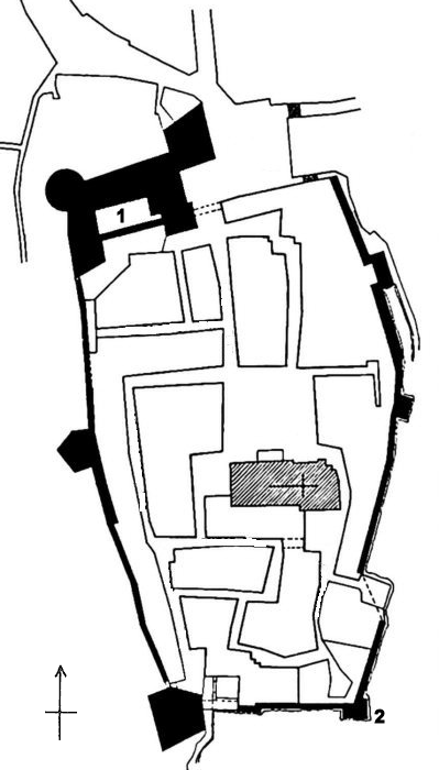 Grundriss Stadtbefestigung Castro