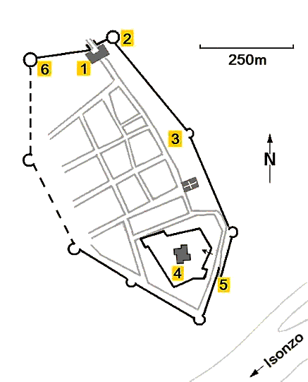 Grundriss Festungsstadt Gradisca d‘Isonzo