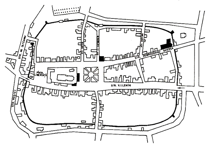 Grundriss Stadtbefestigung Mühlbach