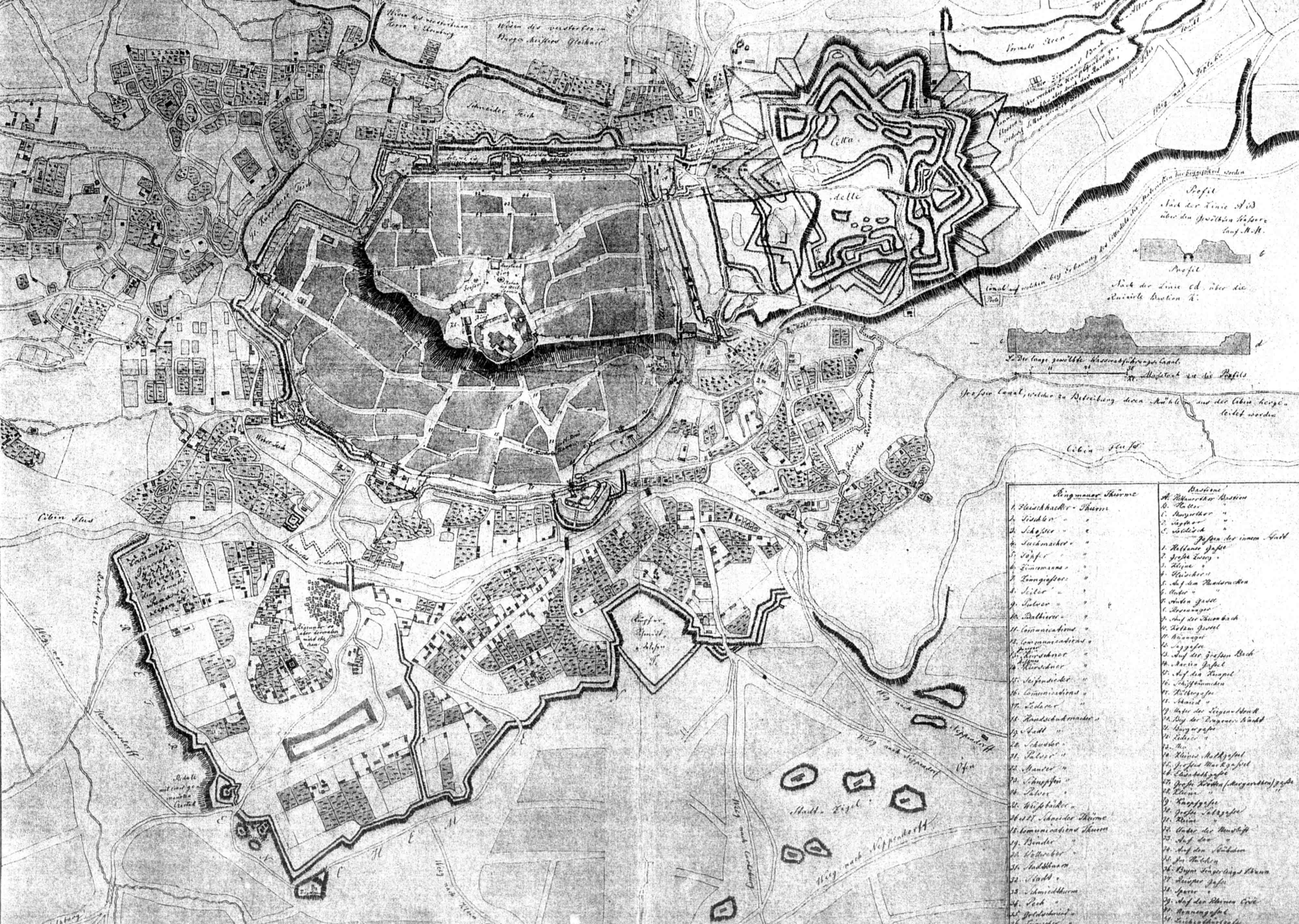 Stadtplan Stadt Hermannstadt 1:7.200 Rumänien: City Map Sibiu