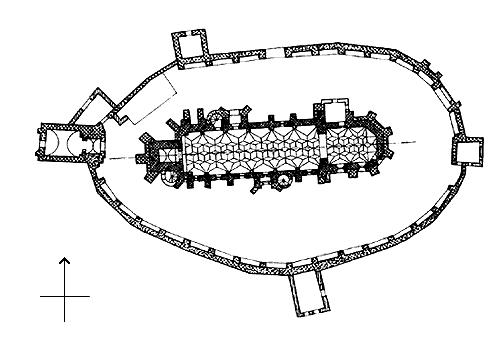 Grundriss Kirchenburg Wurmloch