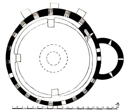 Grundriss Rundkirche Hagby: 2. Etage