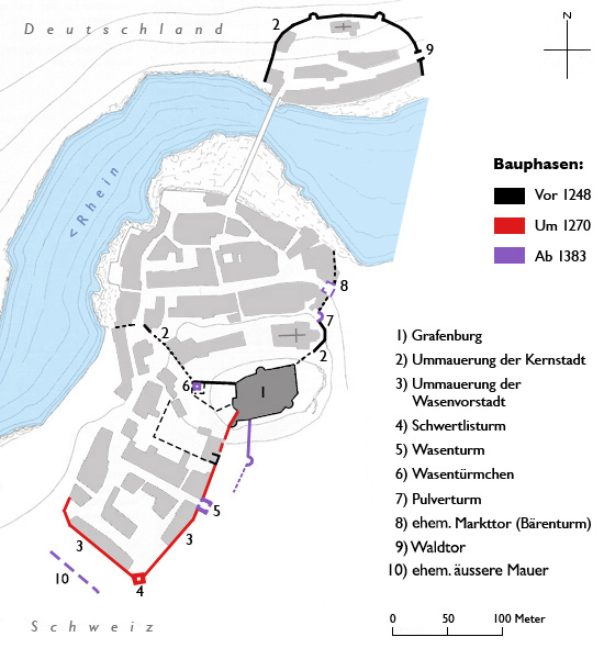 Grundriss Stadtbefestigung Laufenburg