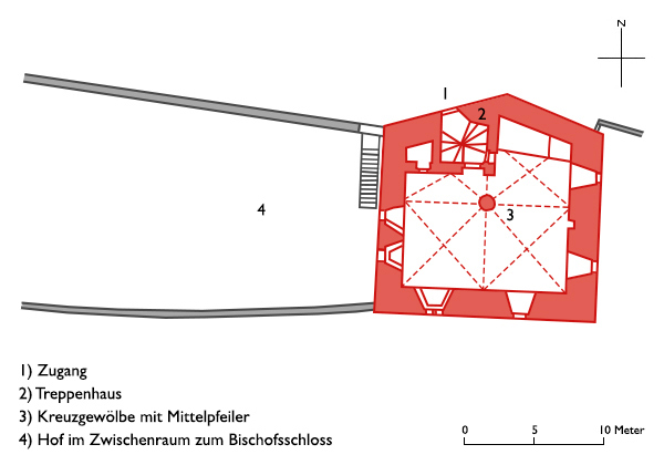 Grundriss Turm des Viztums (Leuk)