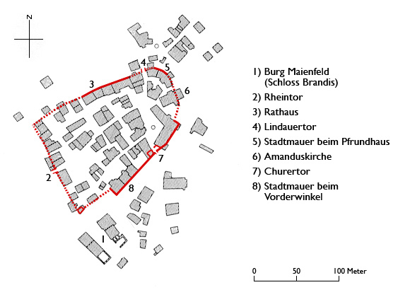 Grundriss Maienfeld (Stadtbefestigung)