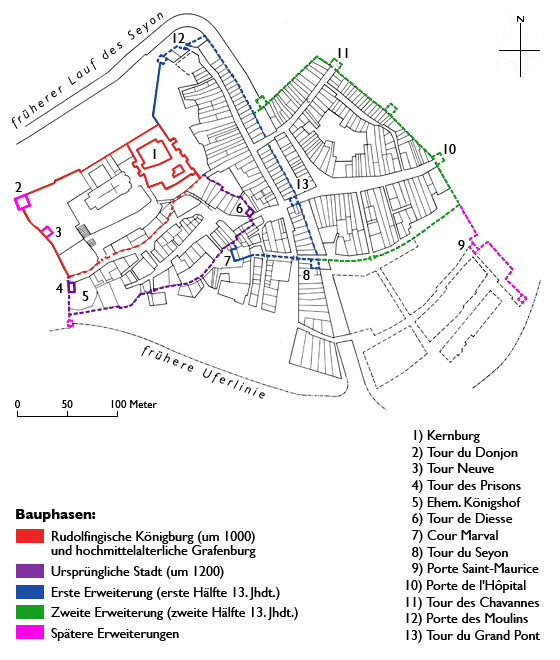 Grundriss Stadtbefestigung Neuchâtel