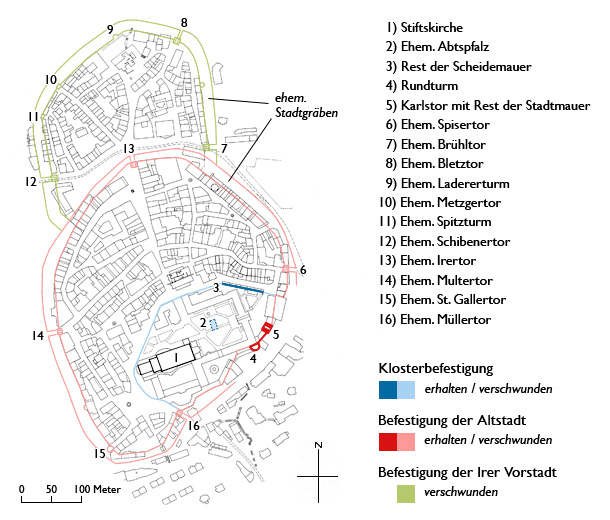 Grundriss Stadtbefestigung St. Gallen