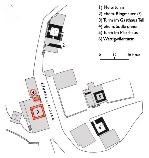 Grundriss Turm im Gasthaus Tell