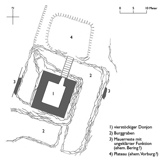 Grundriss mittlere Burg Wartenberg