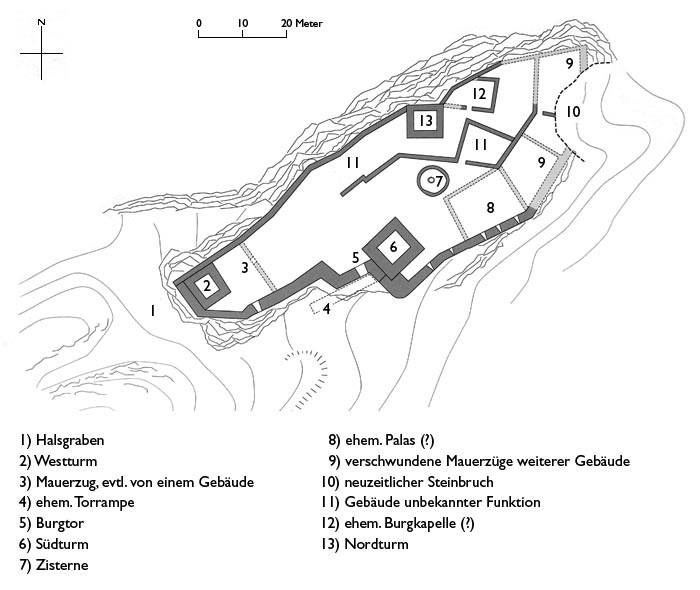 Grundriss vordere Burg Wartenberg