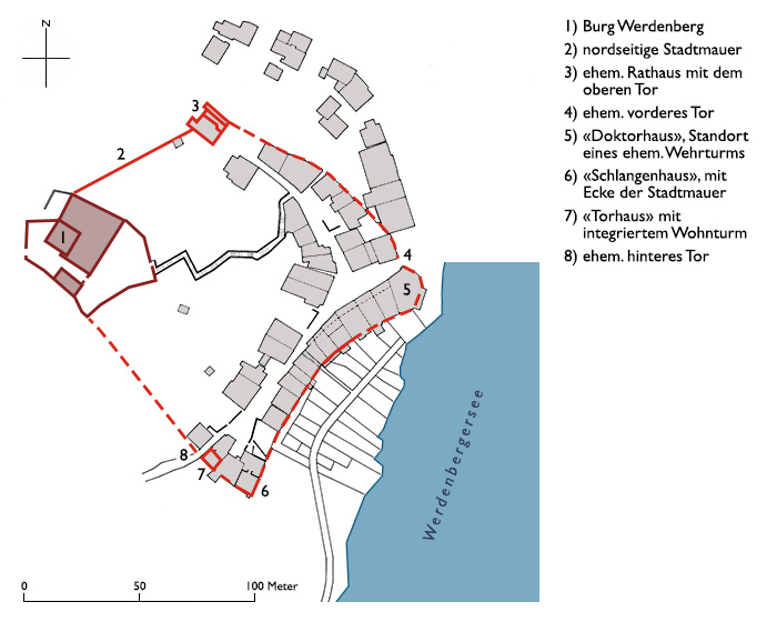 Grundriss Stadtbefestigung Werdenberg