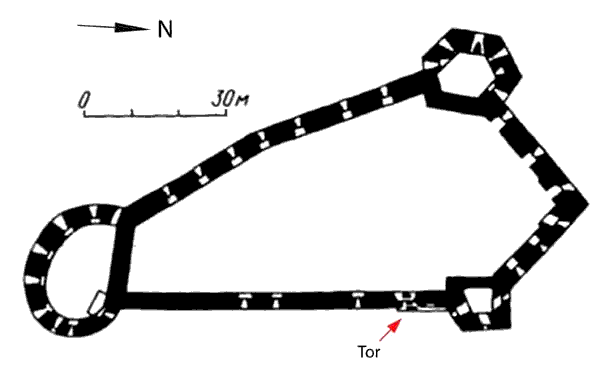 Grundriss Burg Terebowlja